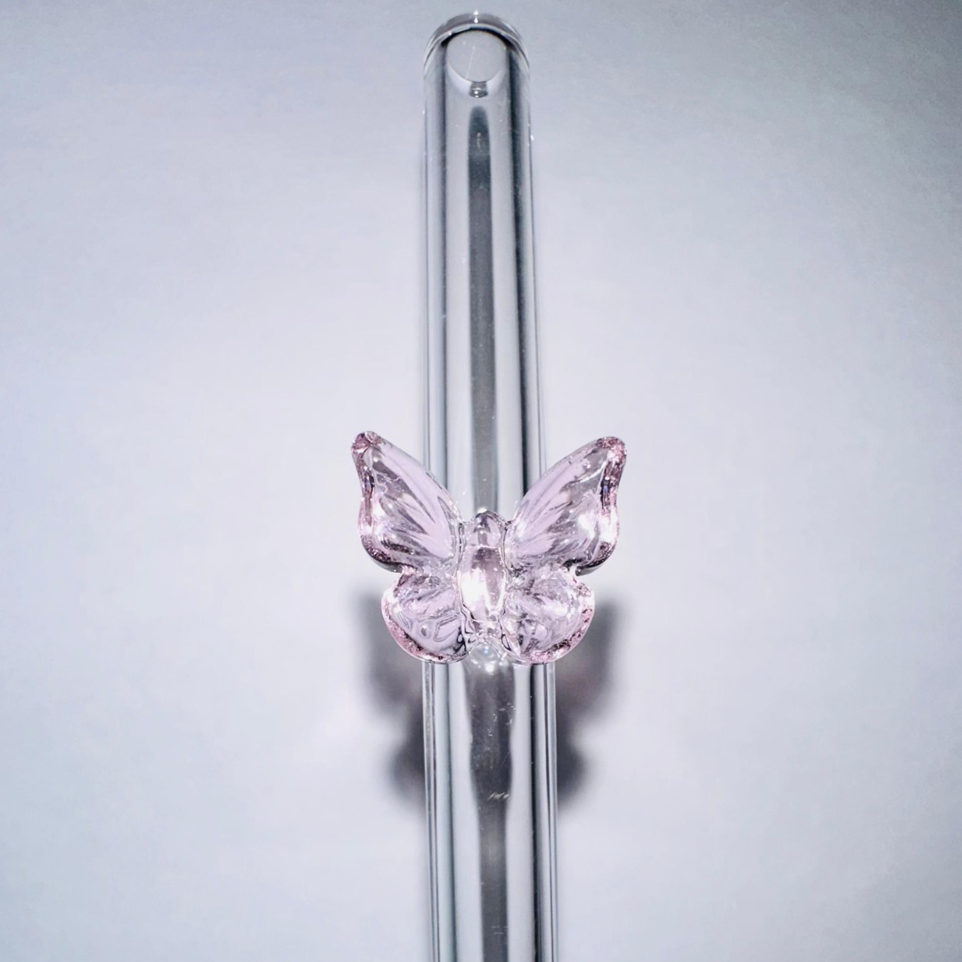 Butterfly Glass Straws