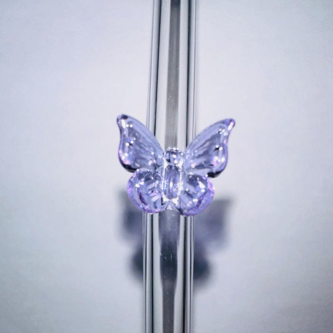 Butterfly Glass Straws