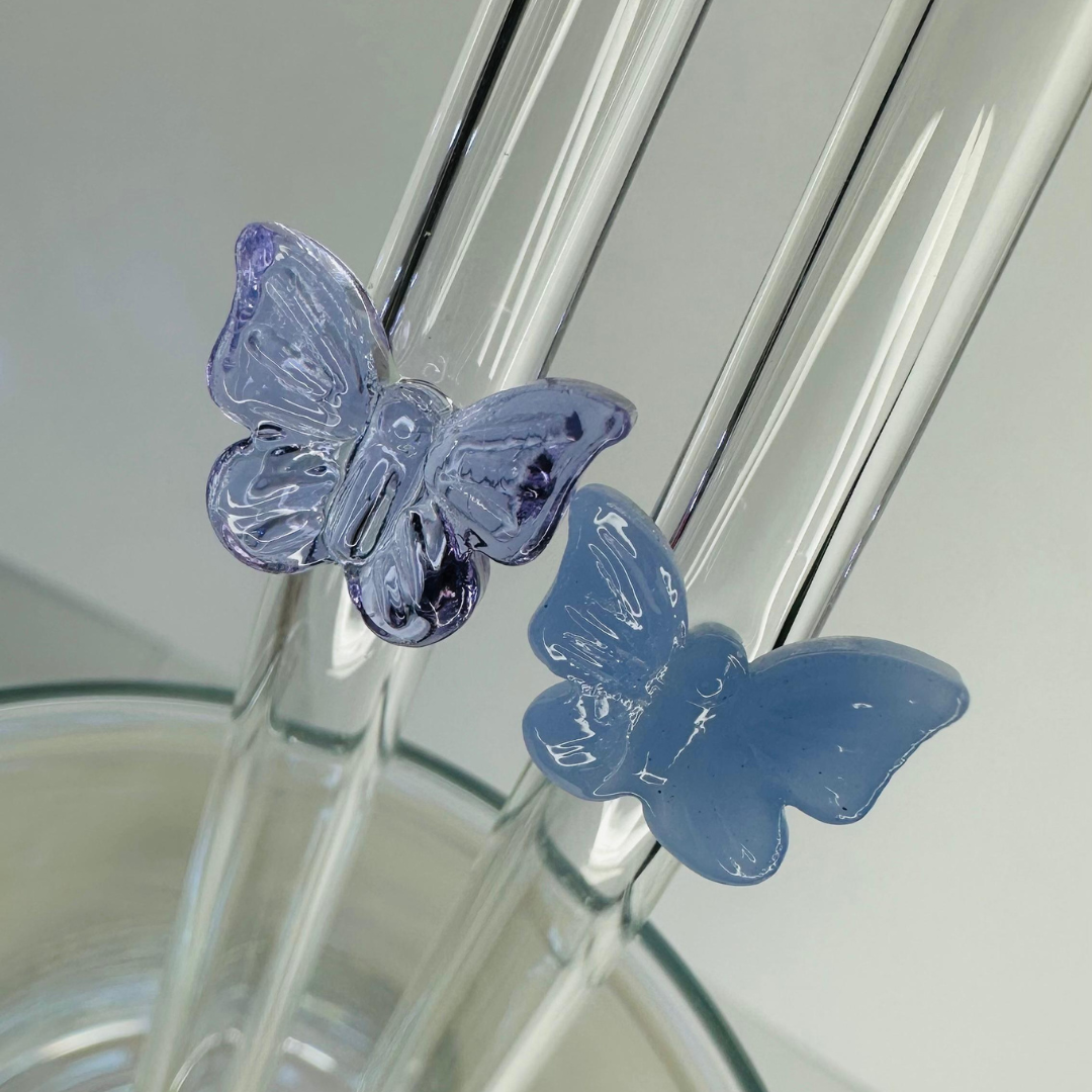 Butterfly Glass Straws