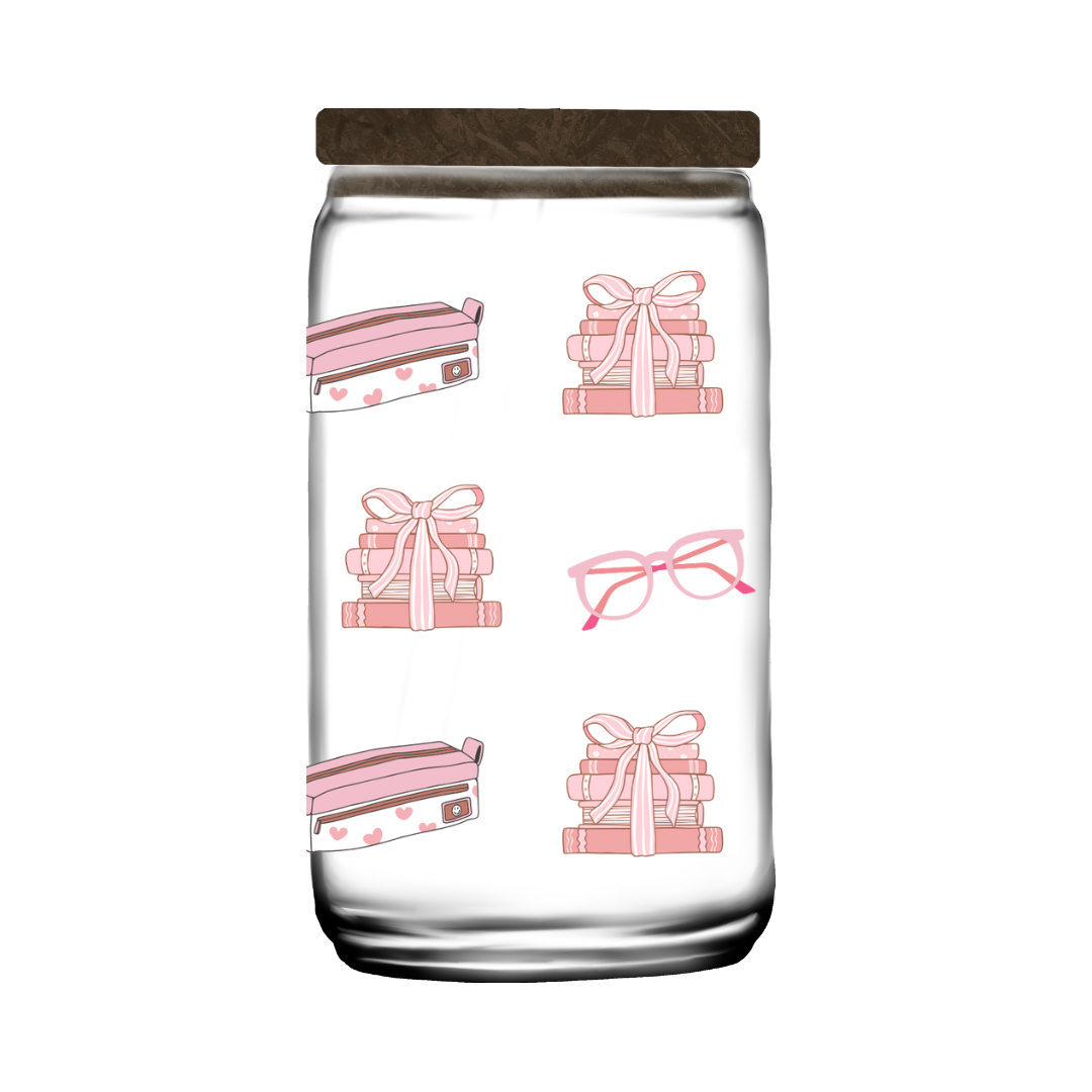 Glass Cup with Bamboo Lid and Straw