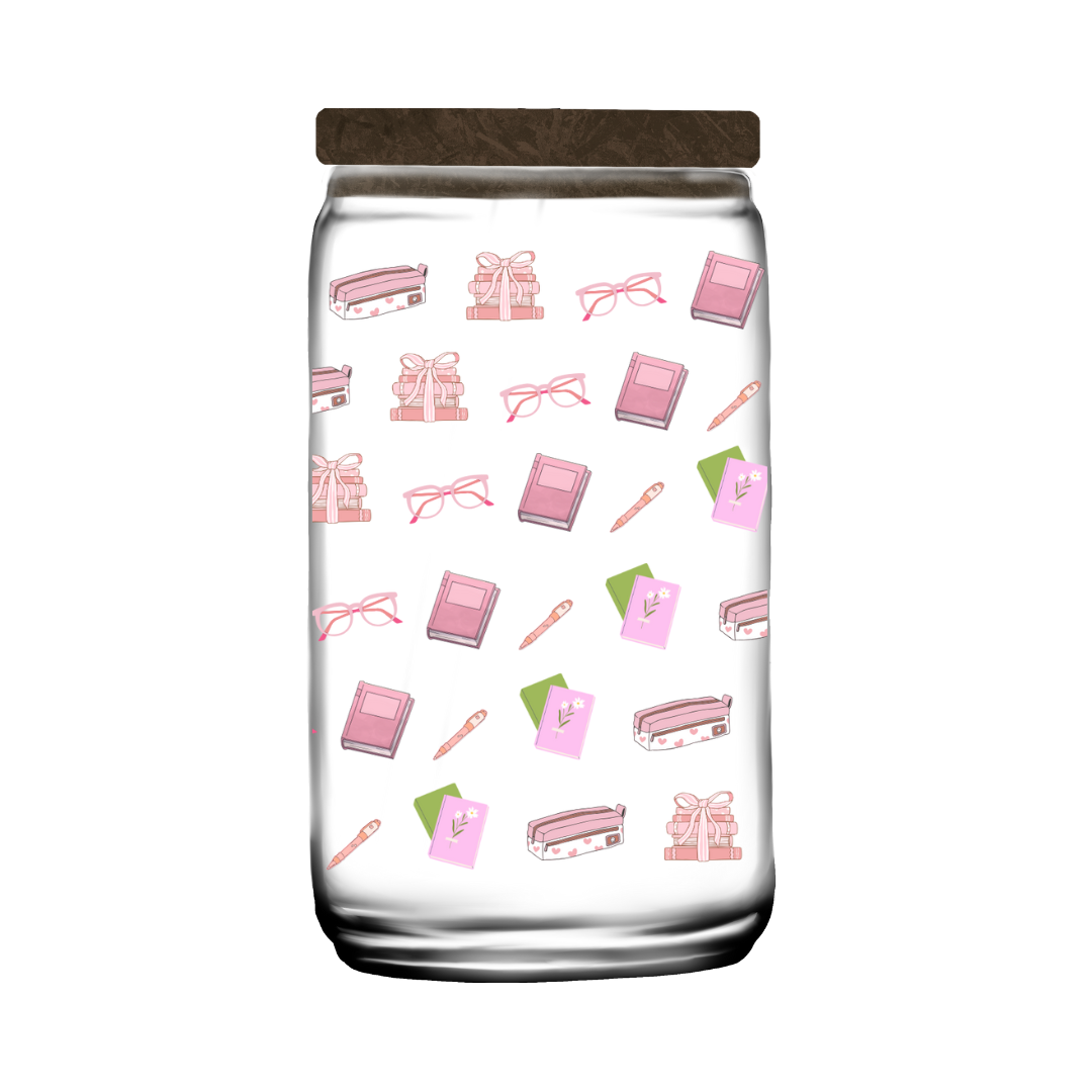 Glass Cup with Bamboo Lid and Straw