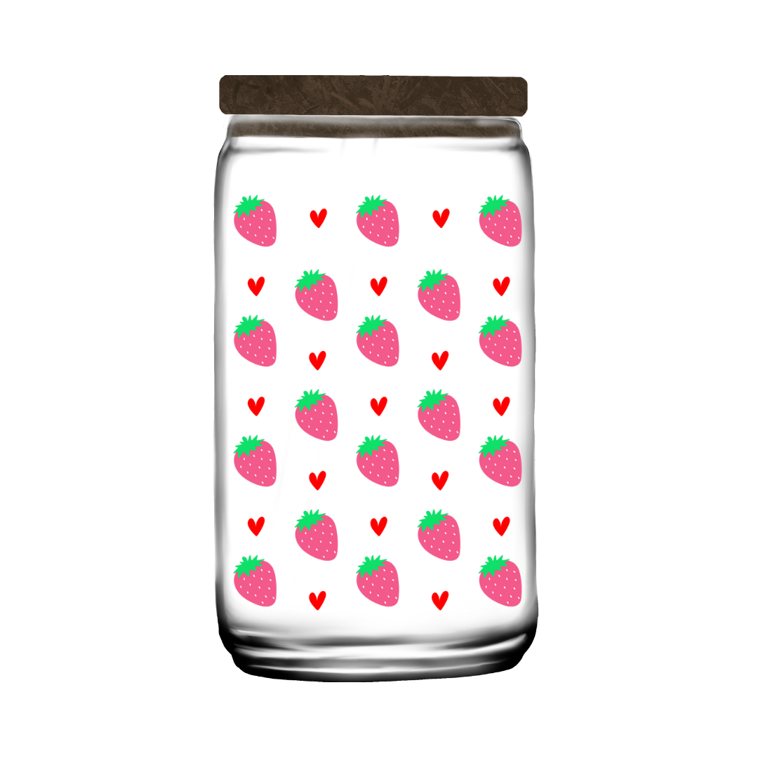 Glass Cup with Bamboo Lid and Straw