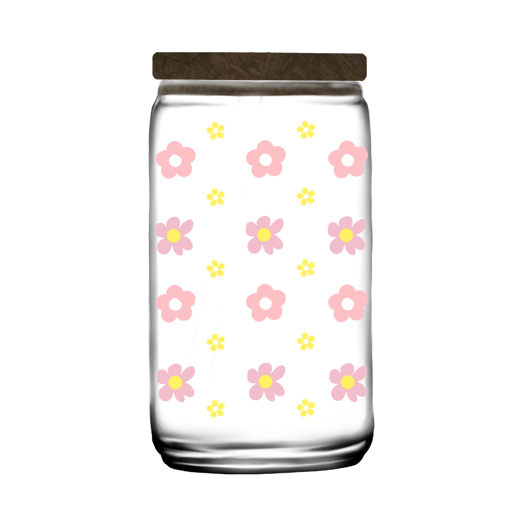 Glass Cup with Bamboo Lid and Straw