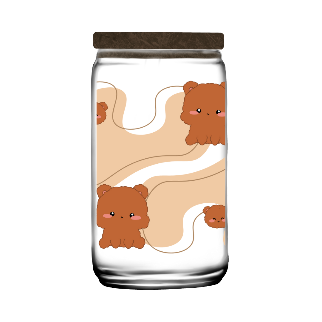 Glass Cup with Bamboo Lid and Straw