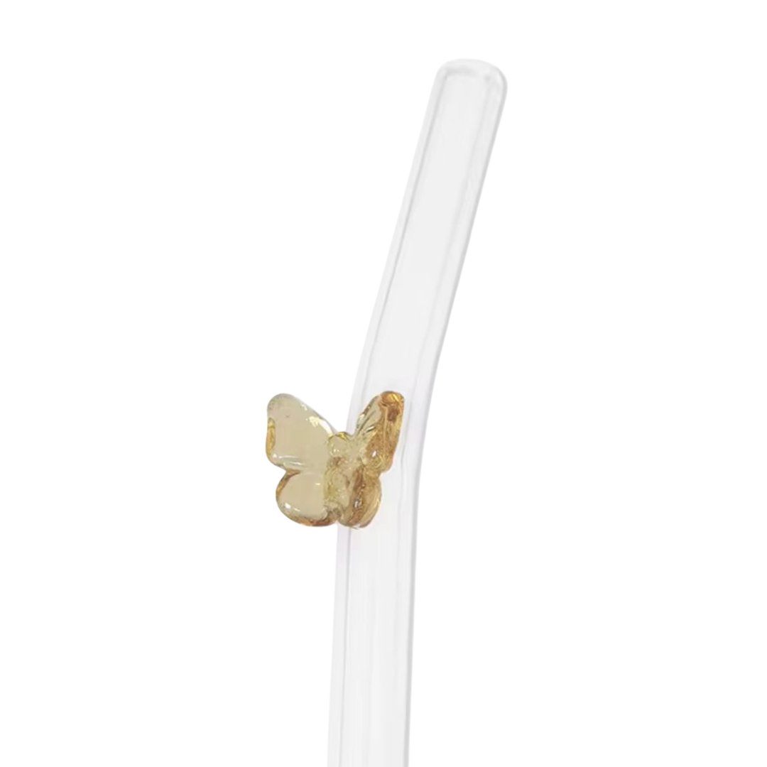 Butterfly Glass Straws