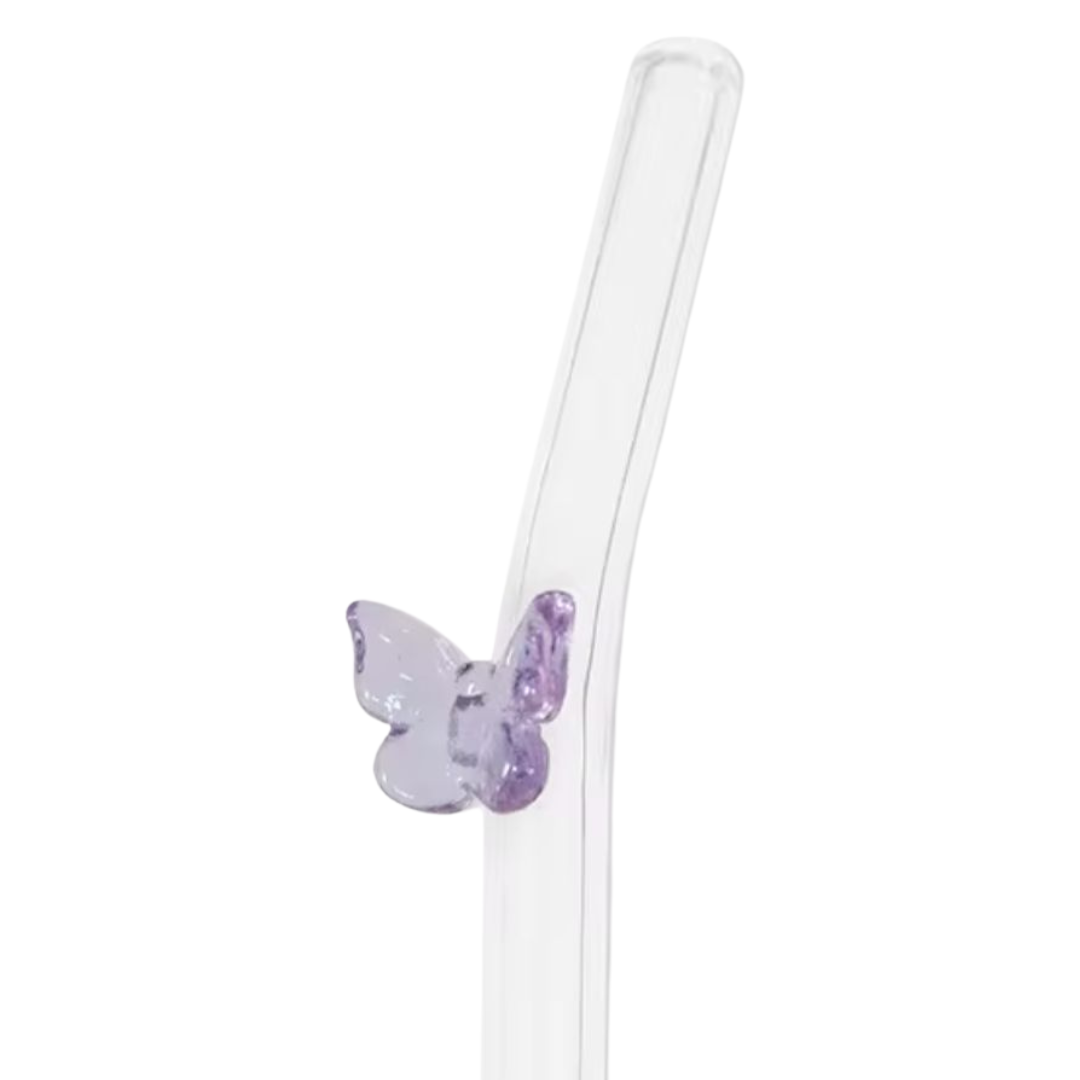 Butterfly Glass Straws